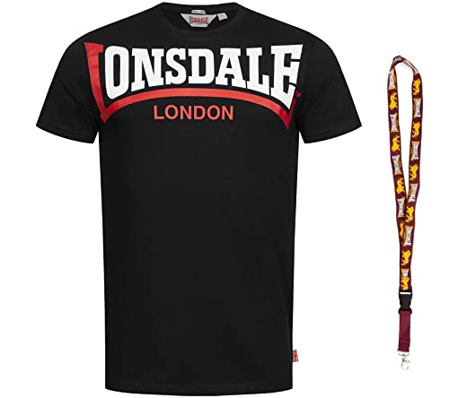 Lonsdale T-Shirt - Kurzarm Shirts - Herren Shirt - Limited Schluesselband (Creaton Black, 3XL) von Lonsdale