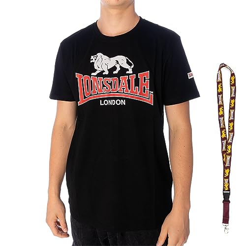 Lonsdale T-Shirt - Kurzarm Shirts - Herren Shirt - Limited Schluesselband (Cromane Black, XL) von Lonsdale