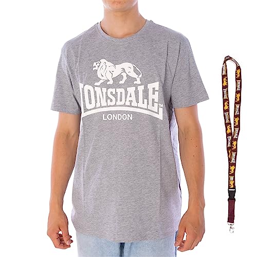 Lonsdale T-Shirt - Kurzarm Shirts - Herren Shirt - Limited Schluesselband (Kelso Marl Grey, XL) von Lonsdale