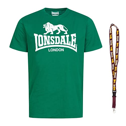 Lonsdale T-Shirt - Kurzarm Shirts - Herren Shirt - Limited Schluesselband (Logo Bottle Green, XXL) von Lonsdale