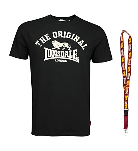 Lonsdale T-Shirt - Kurzarm Shirts - Herren Shirt - Limited Schluesselband (Original Black, L) von Lonsdale