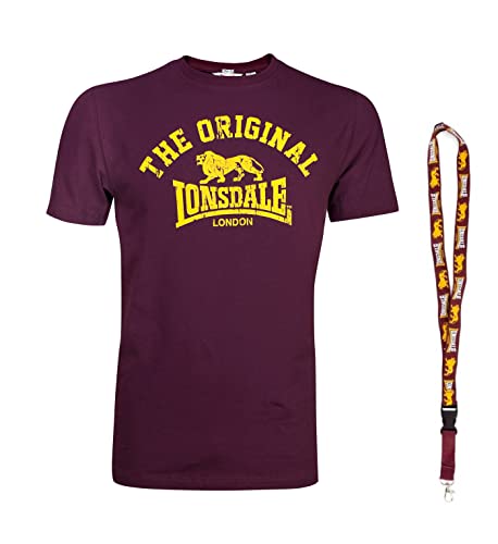 Lonsdale T-Shirt - Kurzarm Shirts - Herren Shirt - Limited Schluesselband (Original Oxblood, M) von Lonsdale