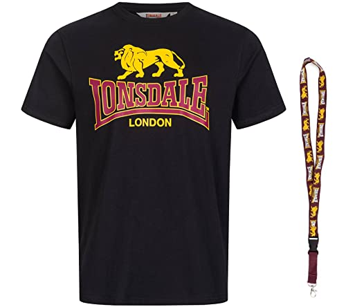 Lonsdale T-Shirt - Kurzarm Shirts - Herren Shirt - Limited Schluesselband (Taverham Black, M) von Lonsdale