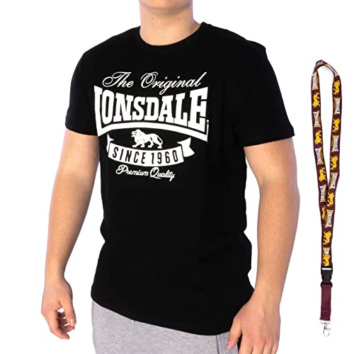 Lonsdale T-Shirt - Kurzarm Shirts - Herren Shirt - Limited Schluesselband (Torbay Black, XL) von Lonsdale