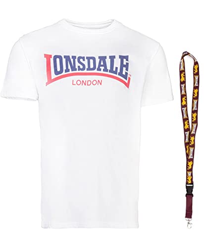 Lonsdale T-Shirt - Kurzarm Shirts - Herren Shirt - Limited Schluesselband (Two Tone White, 3XL) von Lonsdale