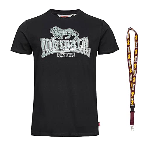 Lonsdale T-Shirt - Kurzarm Shirts - Herren Shirt - Limited Schluesselband (Yettington Black, M) von Lonsdale