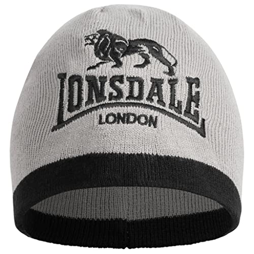 Lonsdale Unisex Beanie Levedale, Farbe:Grey/Black, Größe:one Size von Lonsdale