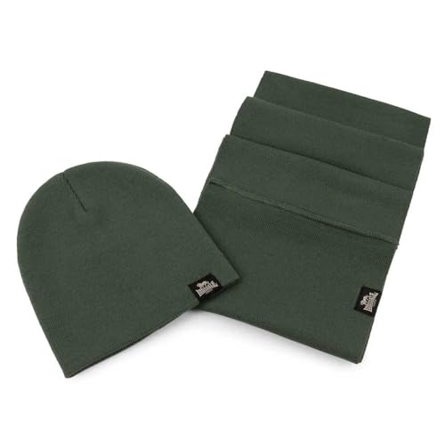 Lonsdale Unisex Schal und Mütze Set LEAFIELD Olive one size von Lonsdale