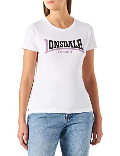 Lonsdale Women's ACHNAVAST T-Shirt, White/Black/Lilac, L von Lonsdale