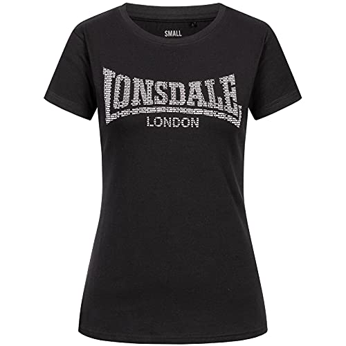 Lonsdale Damen Bekan T Shirt, Black/White, S EU von Lonsdale