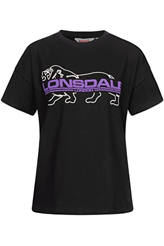 Lonsdale Women's CULLALOE T-Shirt, Black/Purple/White, M von Lonsdale