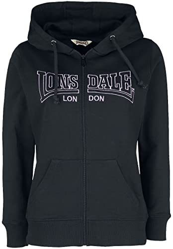 Lonsdale Damen Golspie Hooded Sweatshirt, Black/Lilac, M EU von Lonsdale