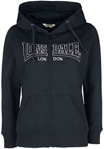 Lonsdale Women's GOLSPIE Hooded Sweatshirt, Black/Lilac, XXL von Lonsdale