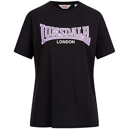 Lonsdale Women's OUSDALE T-Shirt, Black/Lilac/White, L von Lonsdale