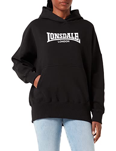 Lonsdale Women's STRINGSTON Kapuzensweatshirt, Black/White, L von Lonsdale