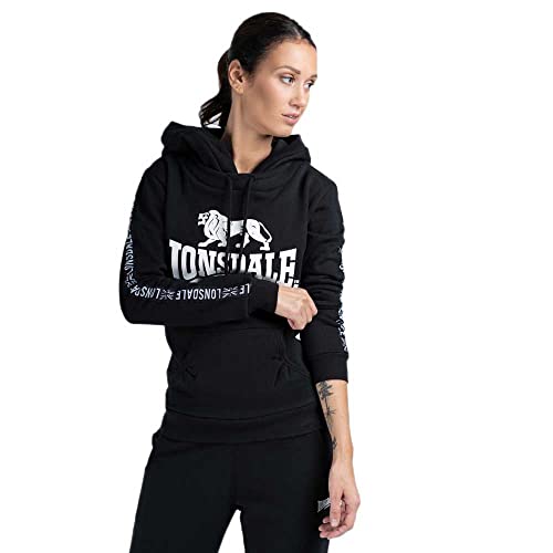 Lonsdale Damen Sleeve Hooded Sweatshirt, Schwarz, XL EU von Lonsdale