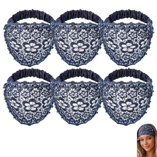 3-Teiliges Set Mit Breiten Stirnbändern Im Boho-Chic-Stil Mit Kristall- Und Perlenverzierung, Ideal Für Hochzeiten, Urlaube Und Das Tägliche Styling Für Frauen – Luxus-Haarschmuck(Blue,6pcs) von Lonvgrt
