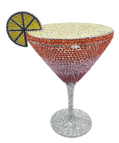 Lonvgrt Martini-Geldbörse for Damen Kelch-Strass Abendtasche Lustige Martini-Glas-Tasche Geldbörse Cocktailparty-Clutch(#D) von Lonvgrt