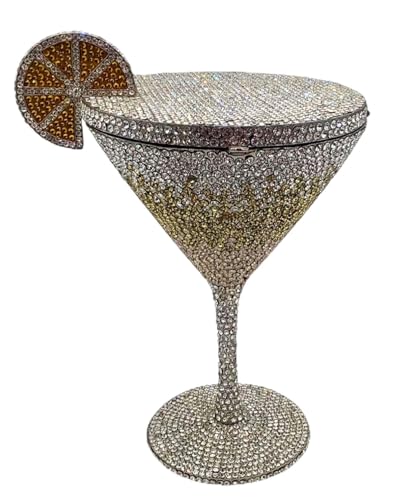 Lonvgrt Martini-Geldbörse for Damen Kelch-Strass Abendtasche Lustige Martini-Glas-Tasche Geldbörse Cocktailparty-Clutch(#N) von Lonvgrt