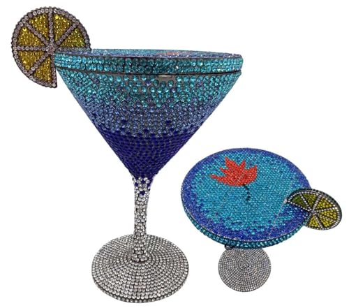 Lonvgrt Martini-Geldbörse for Damen Kelch-Strass Abendtasche Lustige Martini-Glas-Tasche Geldbörse Cocktailparty-Clutch(#Q) von Lonvgrt