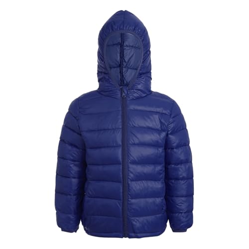 Loodgao Kinder Teenager Winter Jacke Warmer Puffer Mantel Jungen Mädchen Langarm Hoodie Leichte Gesteppt Kapuzejacke Outdoor Jacket gr. 98-176 Dunkle Marine 146-152 von Loodgao