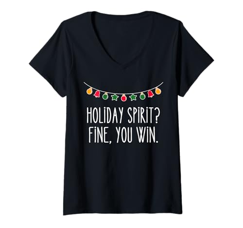 Damen Holiday Spirit? Fein, Sie gewinnen lustige Festliche Weihnachten Ironic T-Shirt mit V-Ausschnitt Damen Holiday Spirit? Fein, Sie gewinnen lustige Festliche Weihnachten Ironic T-Shirt mit V-Ausschnitt von Look At Me Being All Festive And Funny Ironic
