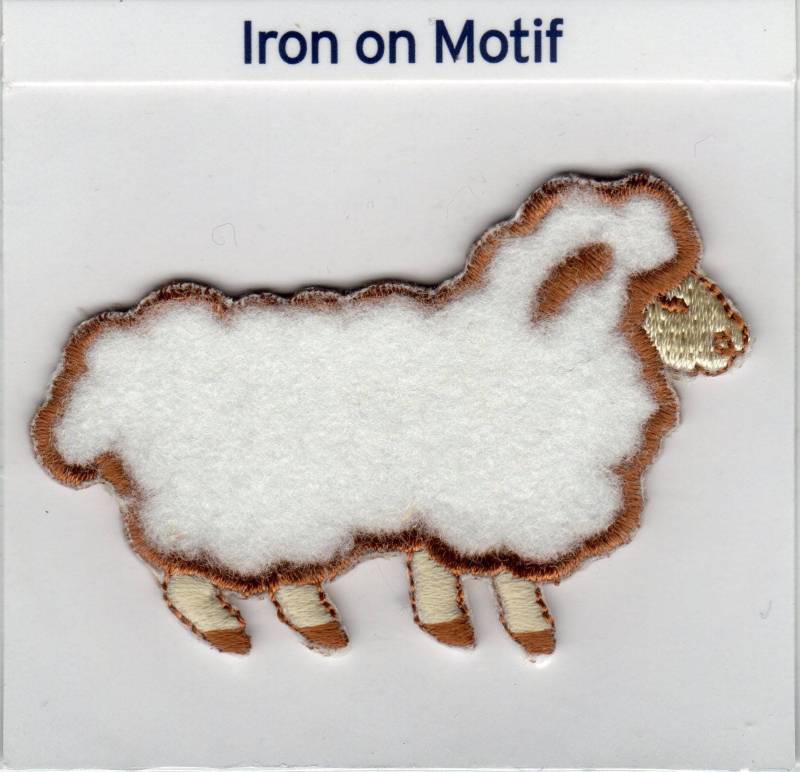 Flauschiges Schäfchen Bügelbild Applikation Motiv Patch, Brandneu von Look2cArt