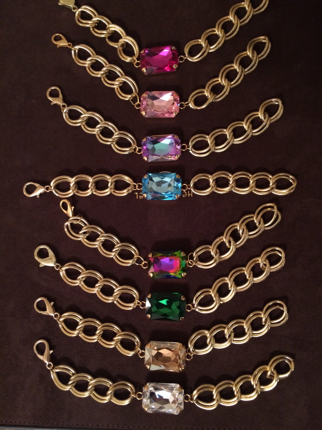Crystal Gold Double Link Panzerkette Armband von LookWhatsNew
