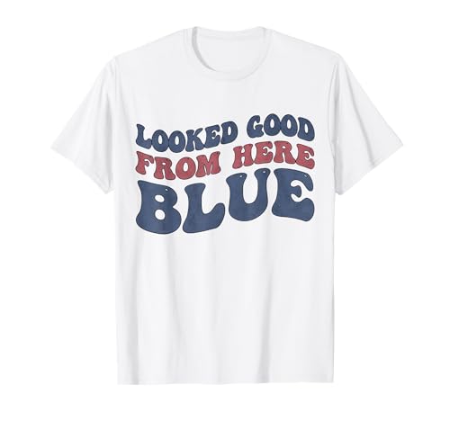 SAH von Hier aus gut aus Blauer lustiger Softball Mama Mama Game Day T-Shirt SAH von Hier aus gut aus Blauer lustiger Softball Mama Mama Game Day T-Shirt von Looked Good From Here Blue Softball Shirt