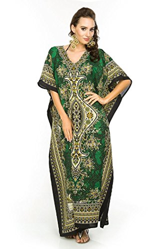 Look Glam Damen Maxi Oversized Kimono Kaftan Kleid in voller Länge - Weib 52-56 (24-28) von Looking Glam