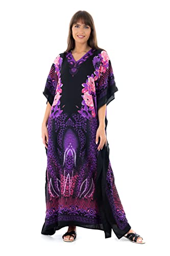 Look Glam Damen Maxi Oversized Kimono Kaftan Kleid in voller Länge von Looking Glam