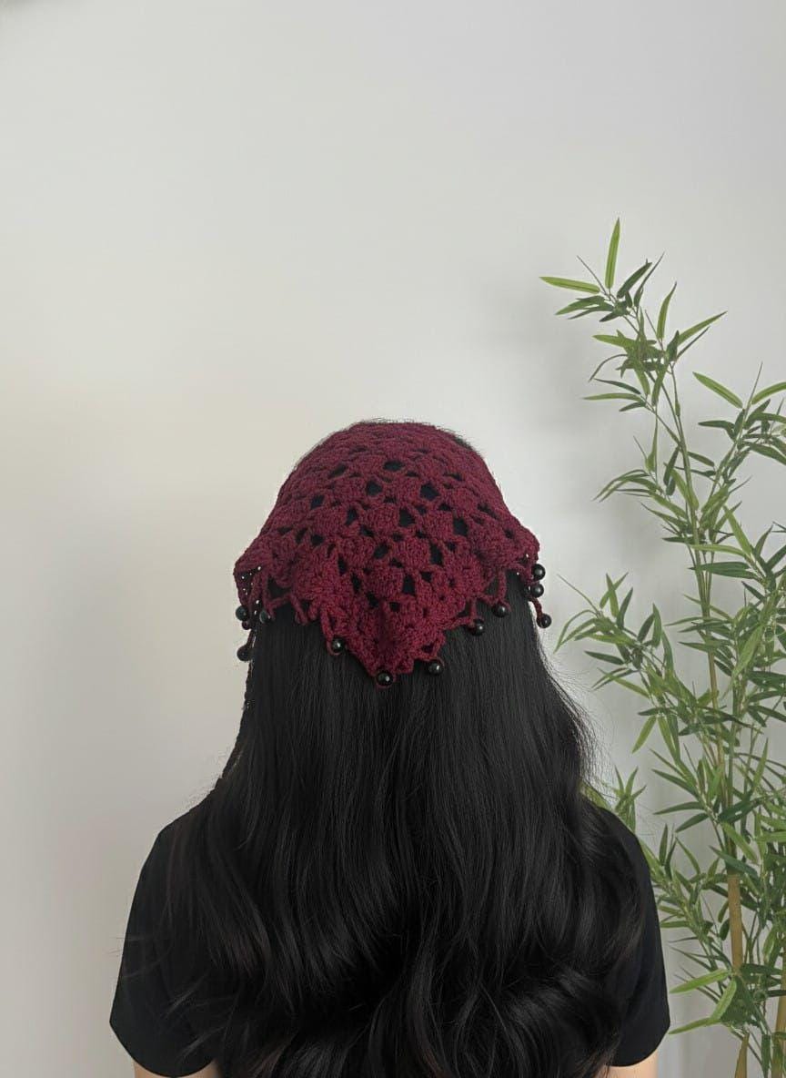 Gehäkelte Baumwolle Bandana, Gehäkelte Netz Stirnband von LoomiaCrafts