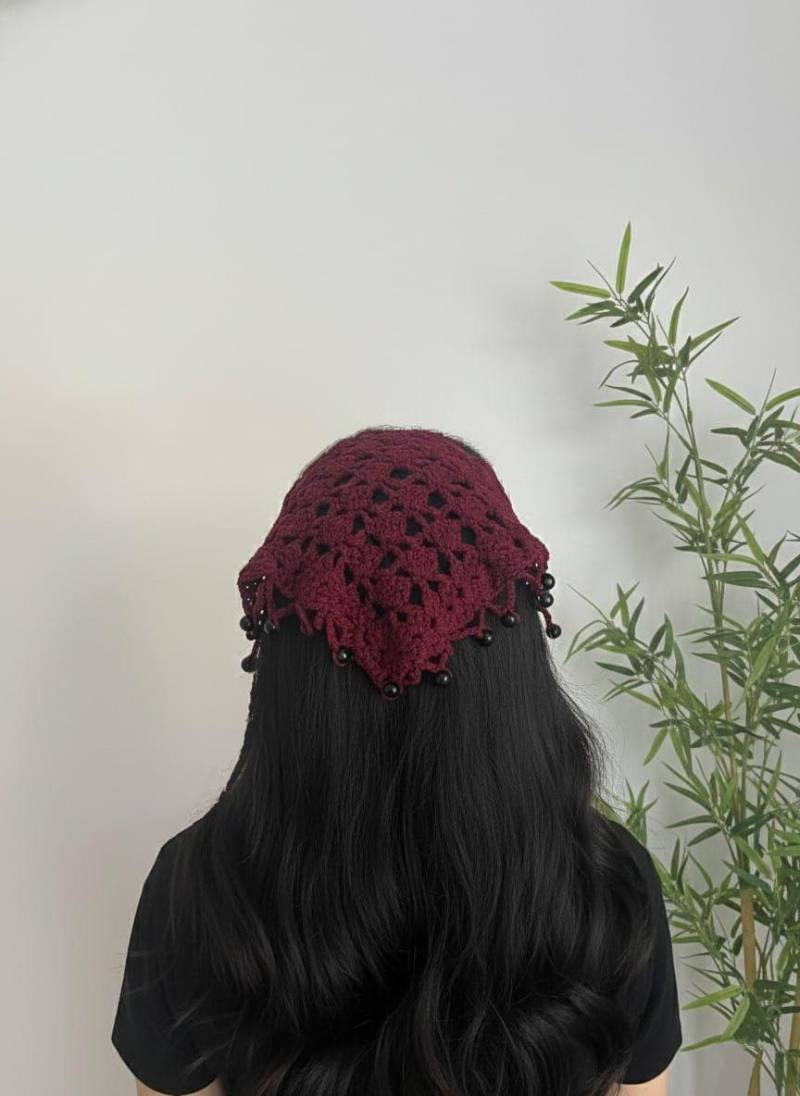 Gehäkelte Baumwolle Bandana, Gehäkelte Netz Stirnband von LoomiaCrafts