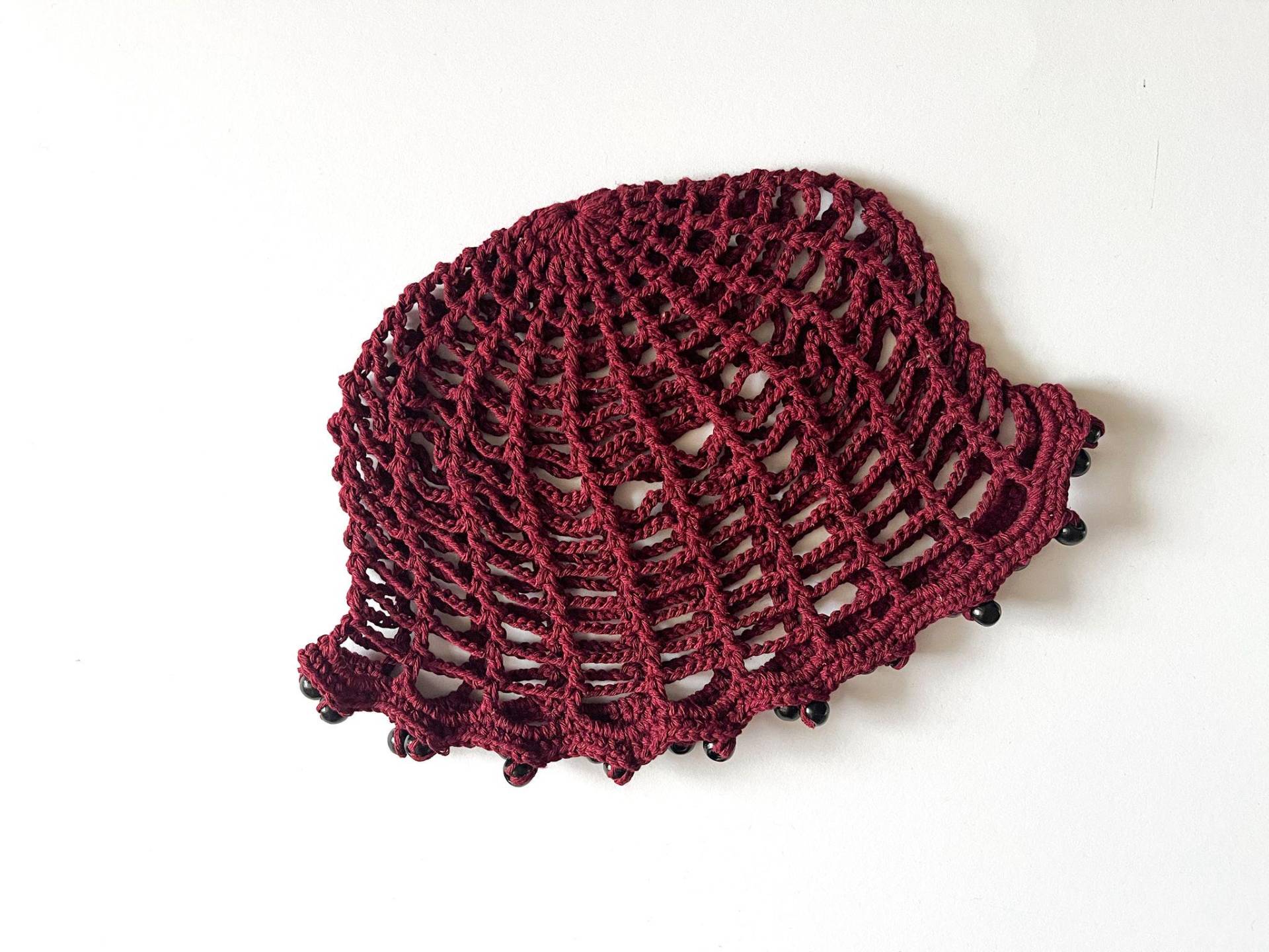 Gehäkelte Perlen Mesh Hut, Boho Sommer Beanie, Strand Handgemachte Festival Skull Cap von LoomiaCrafts