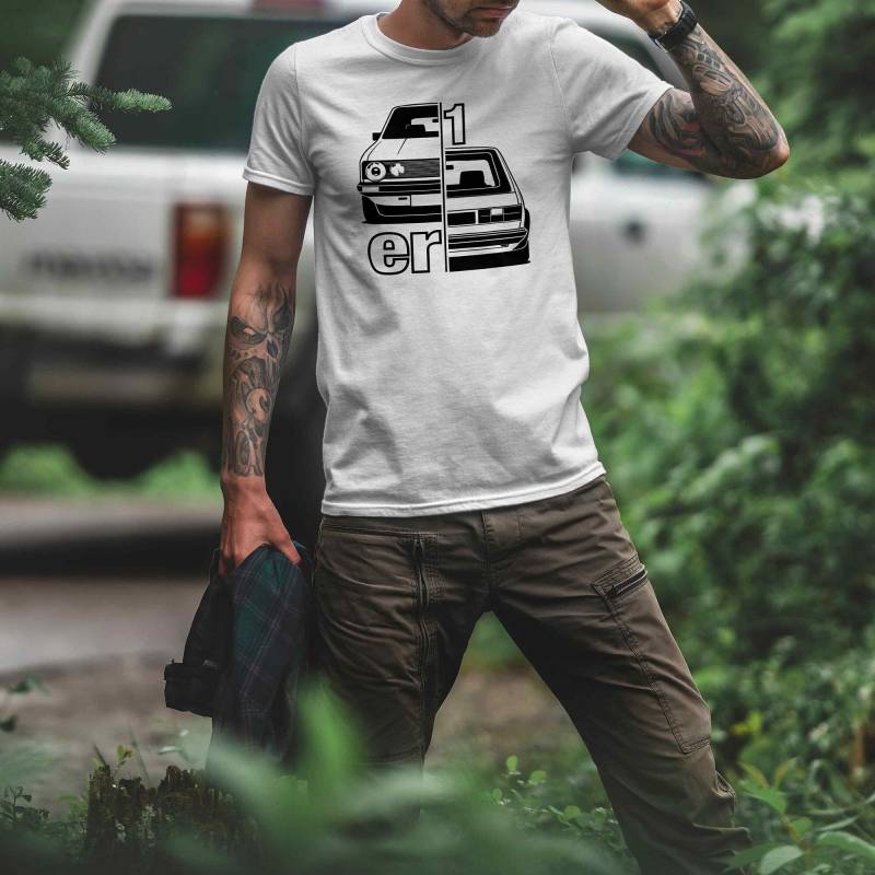 T-Shirt - Golf 1Er Split, 1 Print, Gti & Oldtimer Fans, , Geschenk Für Petrolheads von Loomley