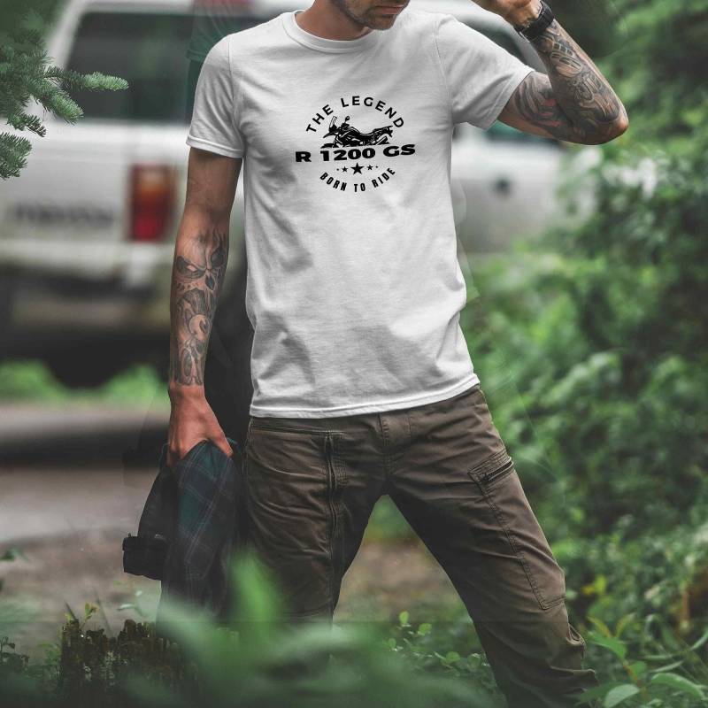 T-Shirt - R 1200 Gs, Born To Ride, The Legend, Bmw K 50 Reiseenduro & Motorrad Fans, Geschenk Für Biker Und Motorradfahrer von Loomley