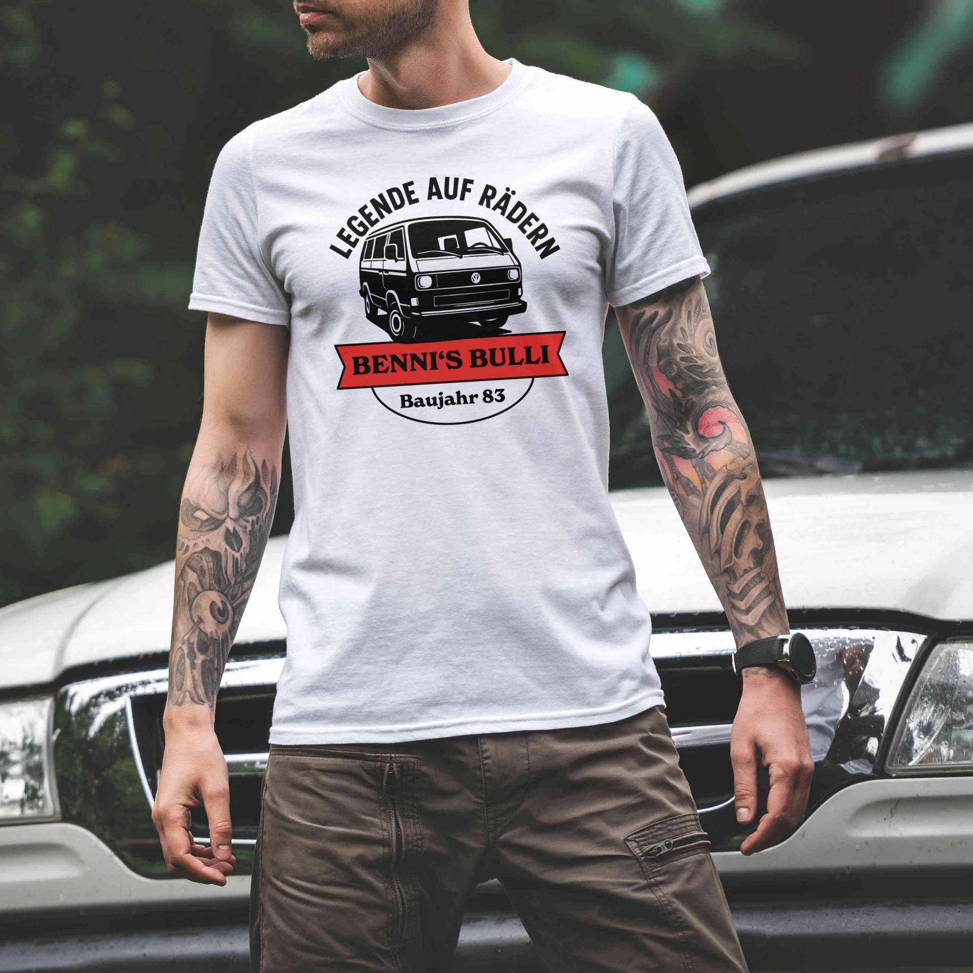 T-Shirt - T3, Personalisierbar Mit Deinem Wunschtext, Typ 2 Typ2-Modell "80, Multivan, Caravelle, Transporter, Geschenk Für Petrolheads von Loomley