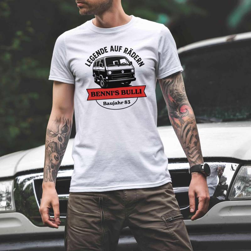 T-Shirt - T3, Personalisierbar Mit Deinem Wunschtext, Typ 2 Typ2-Modell "80, Multivan, Caravelle, Transporter, Geschenk Für Petrolheads von Loomley