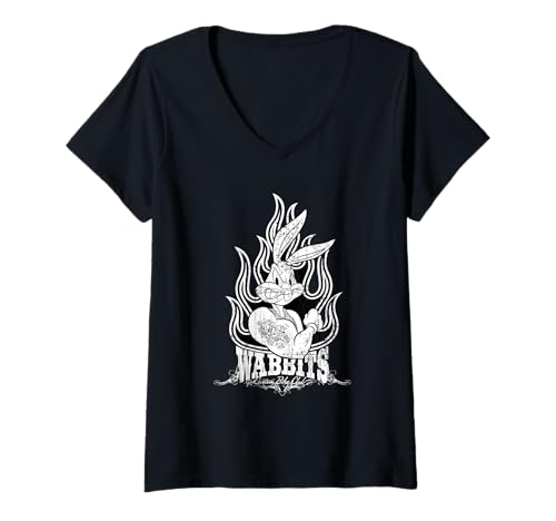 Damen Looney Tunes Bugs Wabbits T-Shirt mit V-Ausschnitt Damen Looney Tunes Bugs Wabbits T-Shirt mit V-Ausschnitt von Looney Tunes