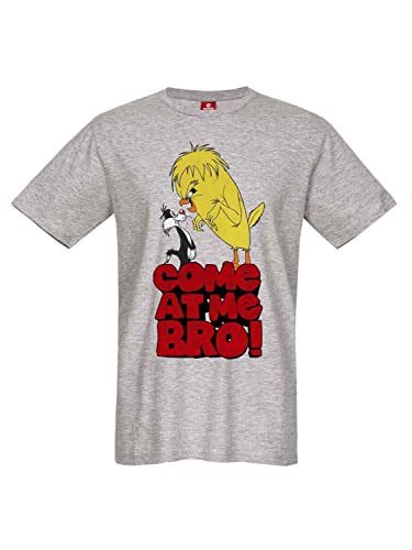 Looney Tunes Come at Me Bro! Männer T-Shirt grau meliert M von Looney Tunes