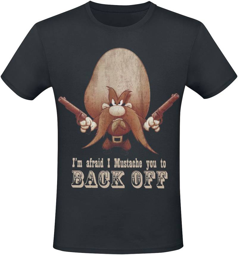 Looney Tunes I'm Afraid I Mustache You To Back Off T-Shirt schwarz in S von Looney Tunes