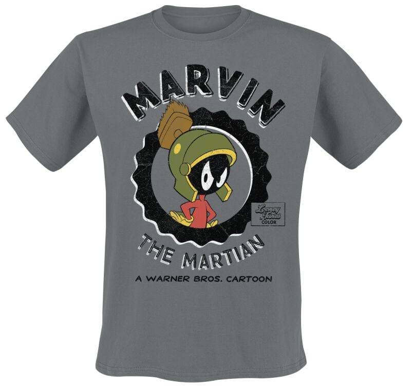 Looney Tunes Marvin The Martian T-Shirt dunkelgrau in XXL von Looney Tunes