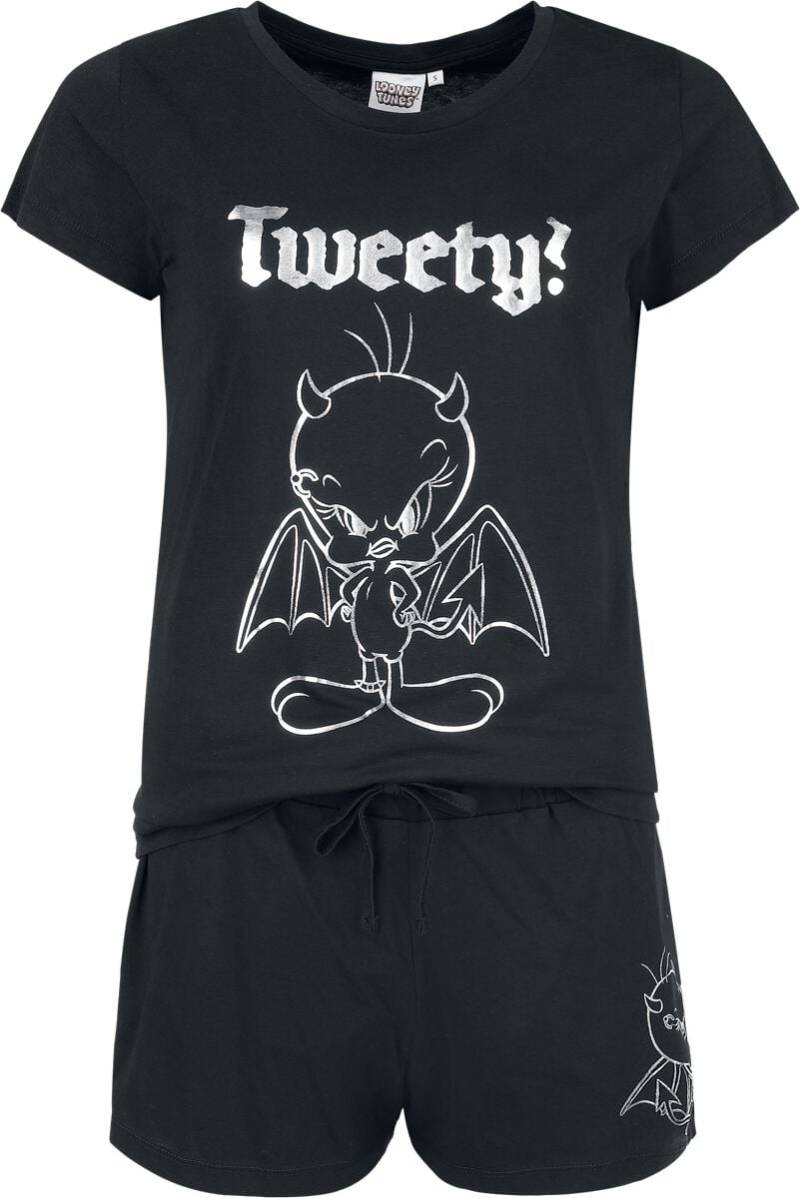 Looney Tunes Schlafanzug - Tweety - S bis 3XL - für Damen - Größe 3XL - schwarz  - EMP exklusives Merchandise! von Looney Tunes