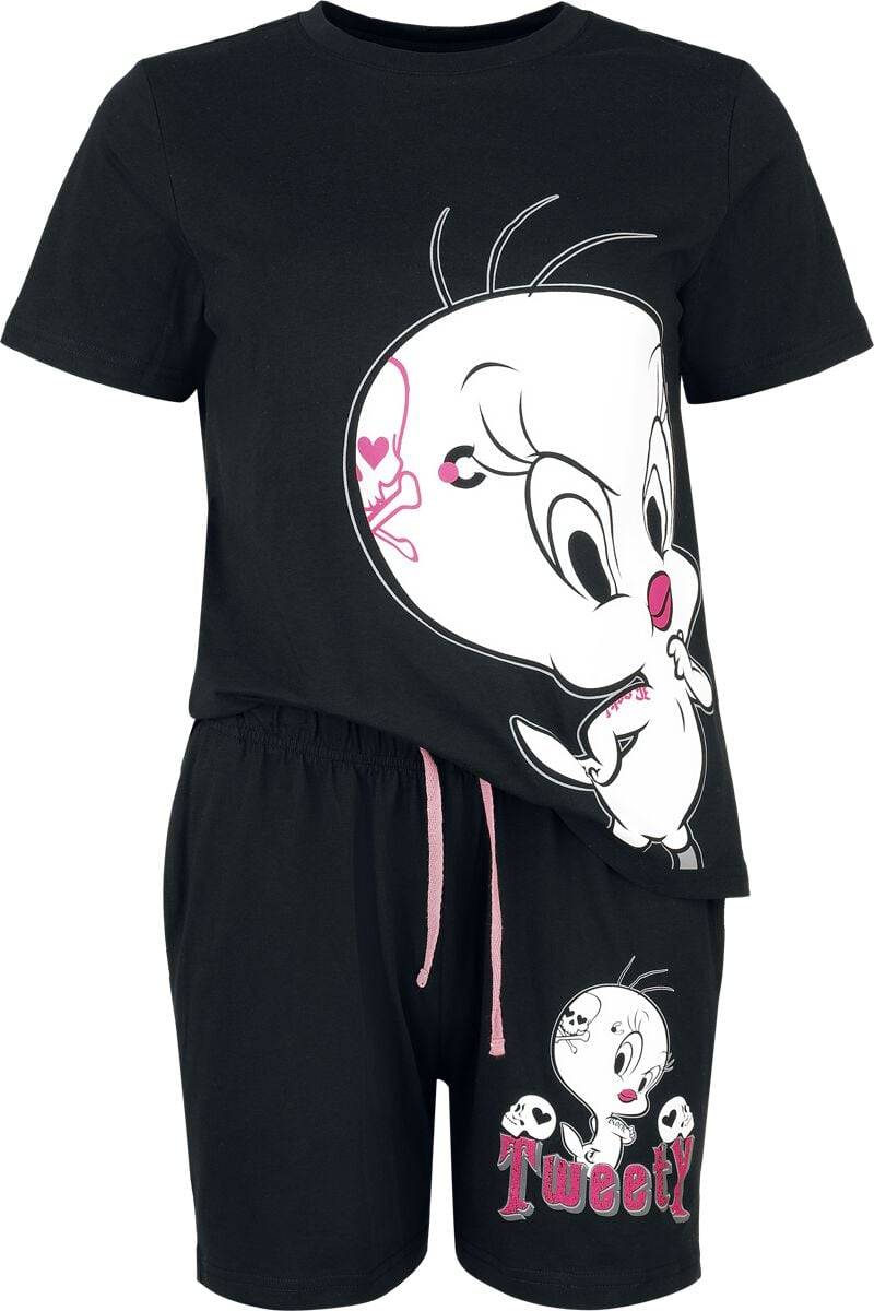 Looney Tunes Schlafanzug - Tweety Skull - S bis 3XL - für Damen - Größe XL - multicolor  - EMP exklusives Merchandise! von Looney Tunes