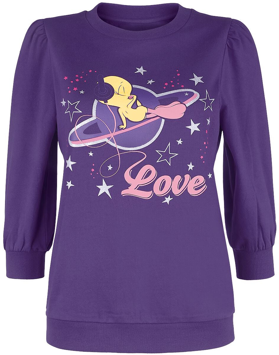 Looney Tunes Sweatshirt - Love - S bis M - für Damen - Größe M - dunkellila  - EMP exklusives Merchandise! von Looney Tunes