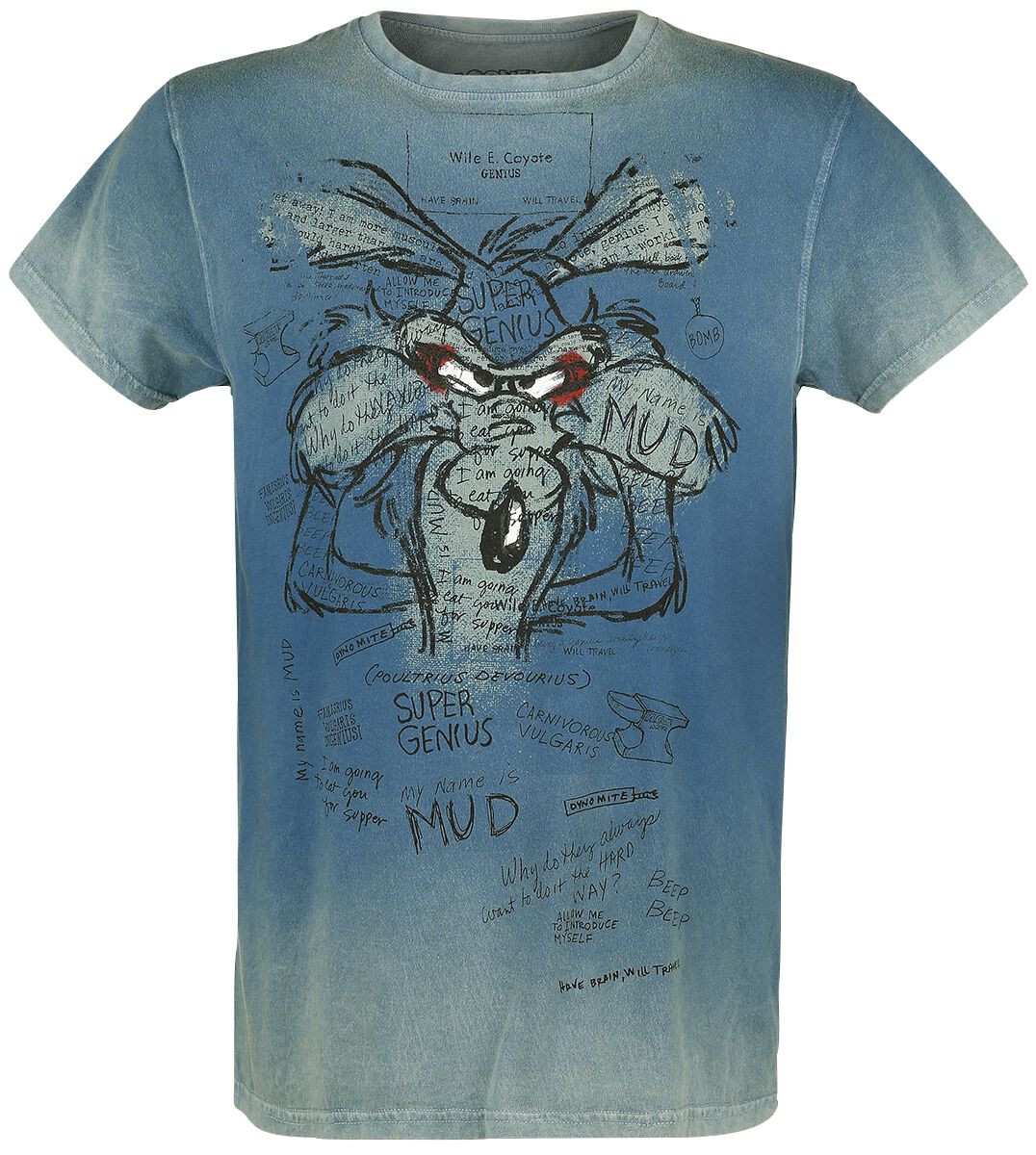 Looney Tunes T-Shirt - Wile E. Coyote - Inner Thoughts - S bis 3XL - für Männer - Größe S - türkis  - EMP exklusives Merchandise! von Looney Tunes