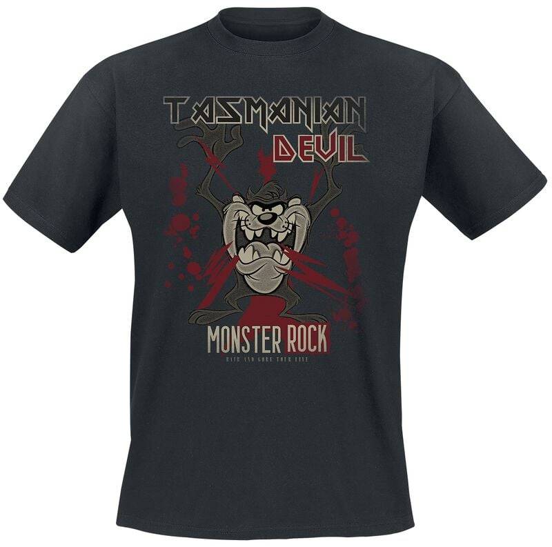 Looney Tunes Tasmanian Devil Monster Rock T-Shirt schwarz in M von Looney Tunes