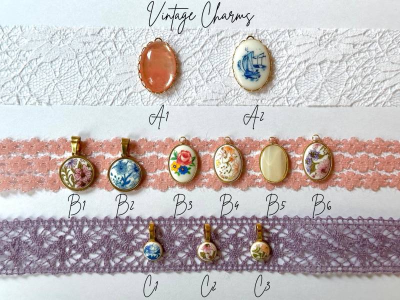 Baue Deine Vintage Charm Halskette, 18 Karat Vergoldete Halskette Mit Anhänger - Personalisierbar Echten 70Er Cabochon, Geschenk Für Sie Baue Deine Vintage Charm Halskette, 18 Karat Vergoldete Halskette Mit Anhänger - Personalisierbar Echten 70Er Cabochon, Geschenk Für Sie von LoonyYouStudio