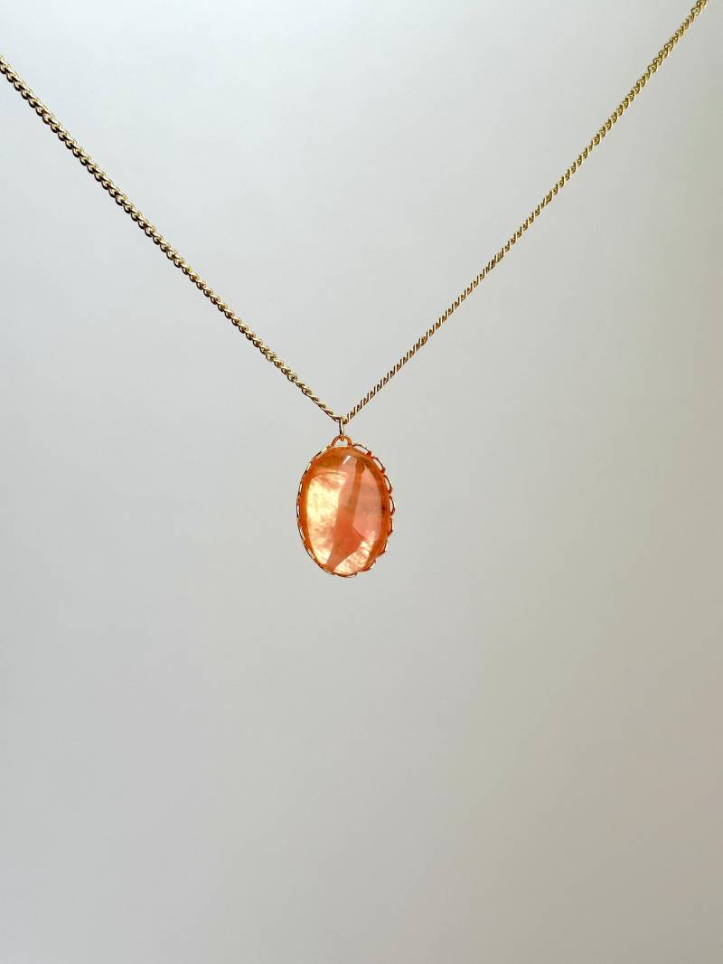 Vintage Rose Halskette - Ovaler Edelstein-Anhänger Im Vintage-stil, Zarter Warmer Schmuck Für Boho- & Natur-Looks Vintage Rose Halskette - Ovaler Edelstein-Anhänger Im Vintage-stil, Zarter Warmer Schmuck Für Boho- & Natur-Looks von LoonyYouStudio