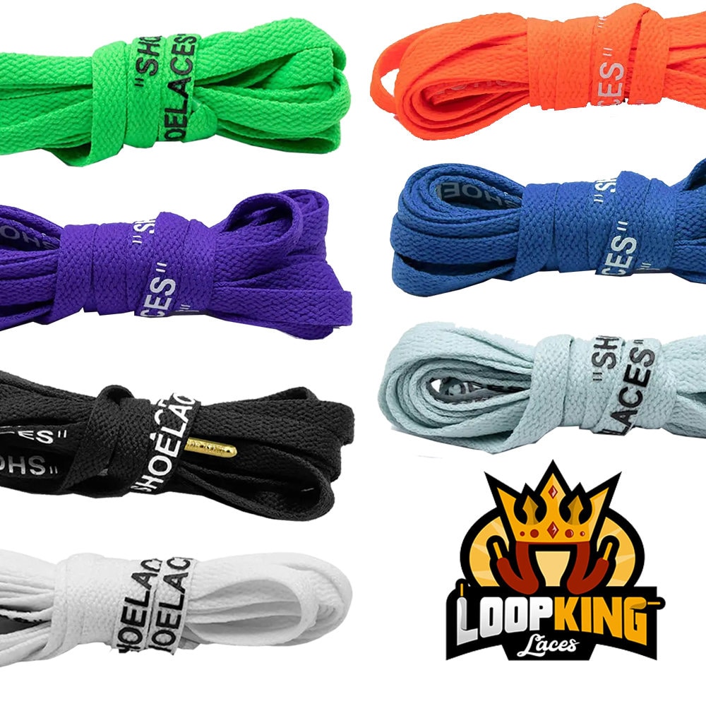 7-In-1 Off-White "Shoelaces" Style Alle Farben Mit Gold Metallspitzen Von Loop King Laces von LoopKingLaces